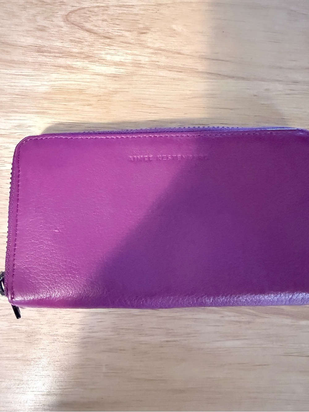 Aimee Kestenberg Purple Zip-Around Leather Wallet